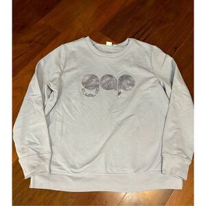 Gap‎ women’s baby blue glitter pullover sweatshirt size medium NWT